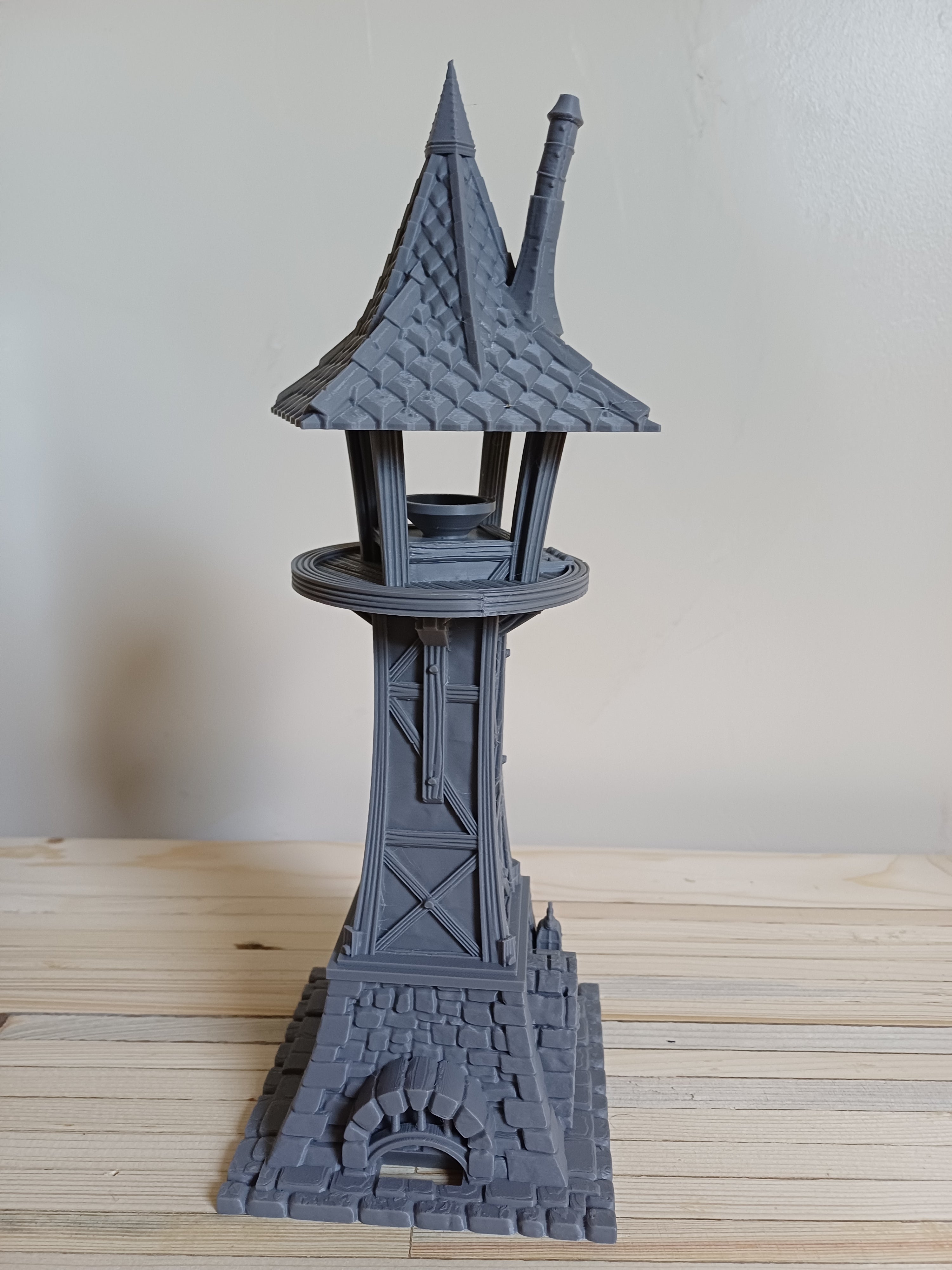 The Duskfire Beacon — 28mm Medieval Watchtower Terrain | Grey PLA | Unpainted