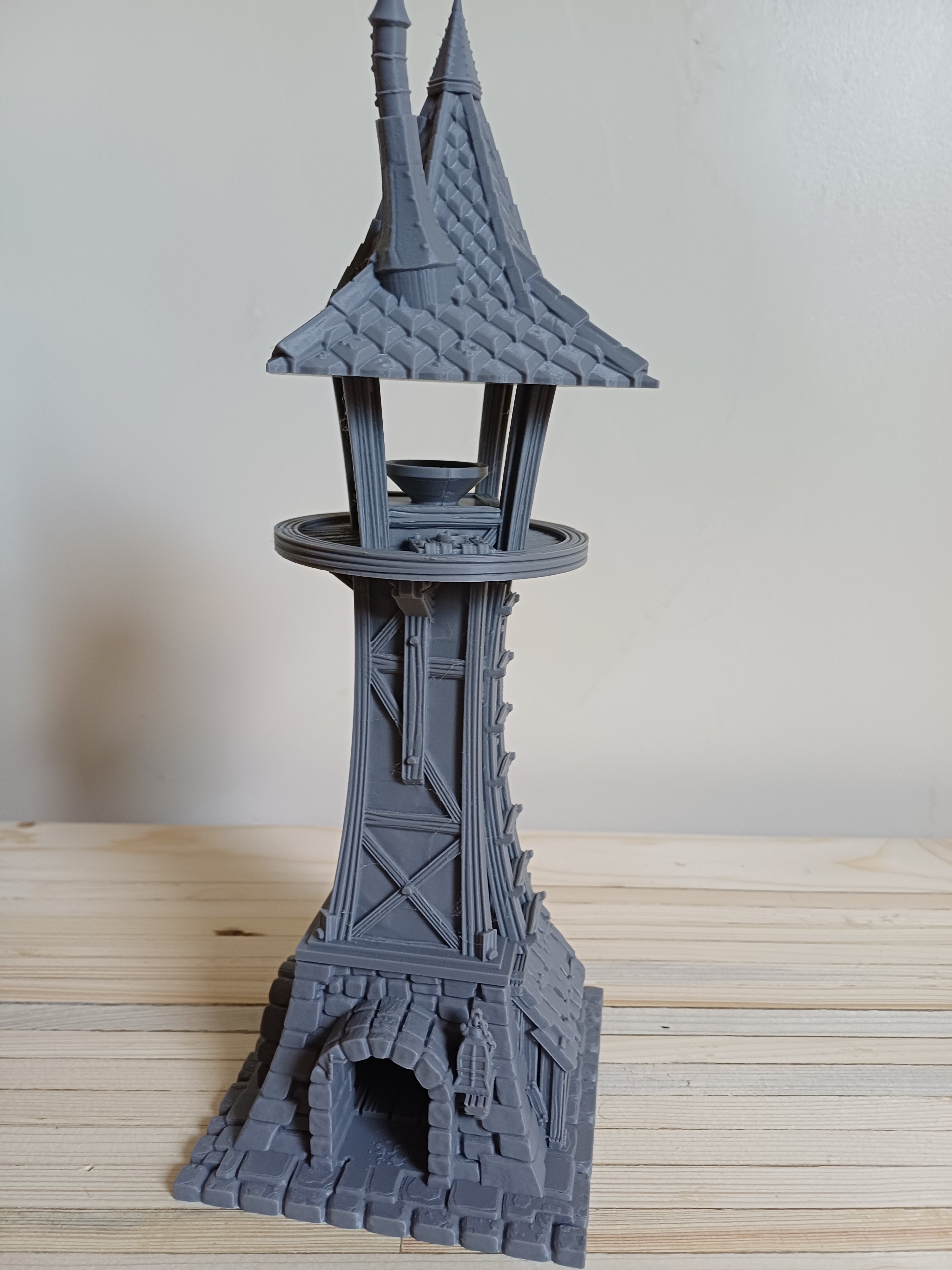 The Duskfire Beacon — 28mm Medieval Watchtower Terrain | Grey PLA | Unpainted