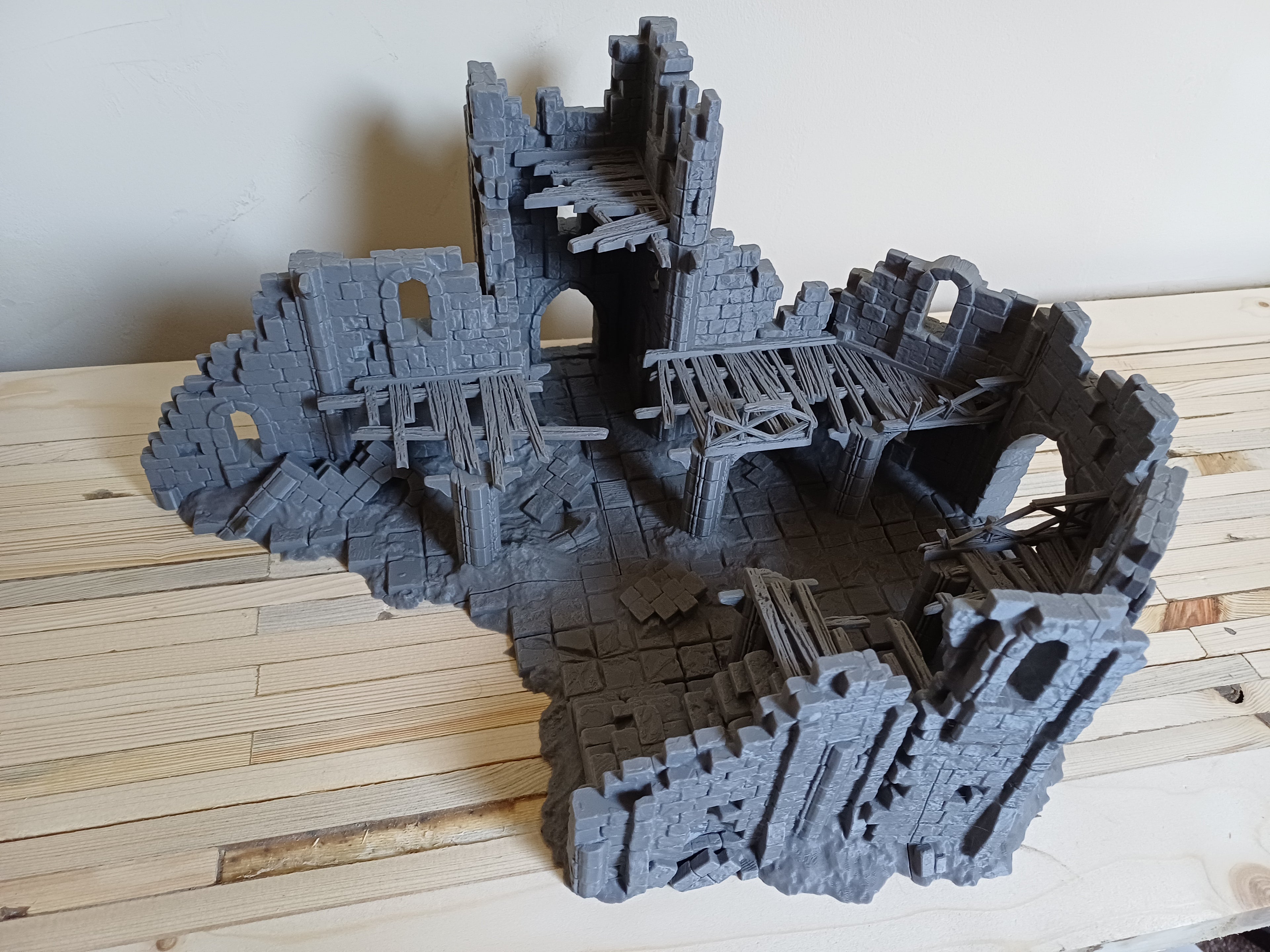 Modular Gothic Cathedral Ruins Terrain | 3D Printed Wargaming Scenery (28mm/32mm Scale)
