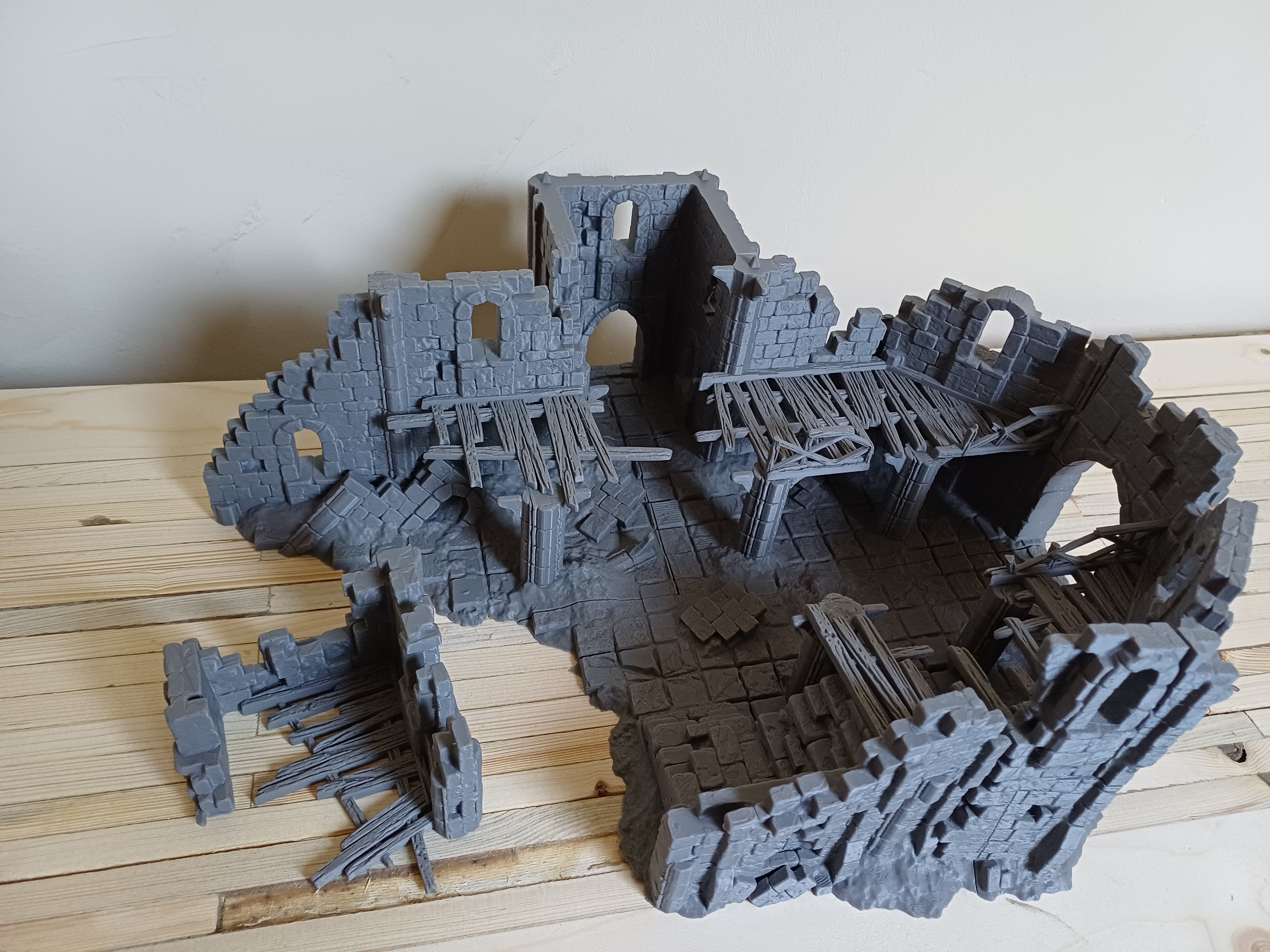 Modular Gothic Cathedral Ruins Terrain | 3D Printed Wargaming Scenery (28mm/32mm Scale)