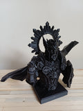 3D Printed Low Poly Paladin Bust Statue — 20cm, DnD Fantasy Armour Figure, Black