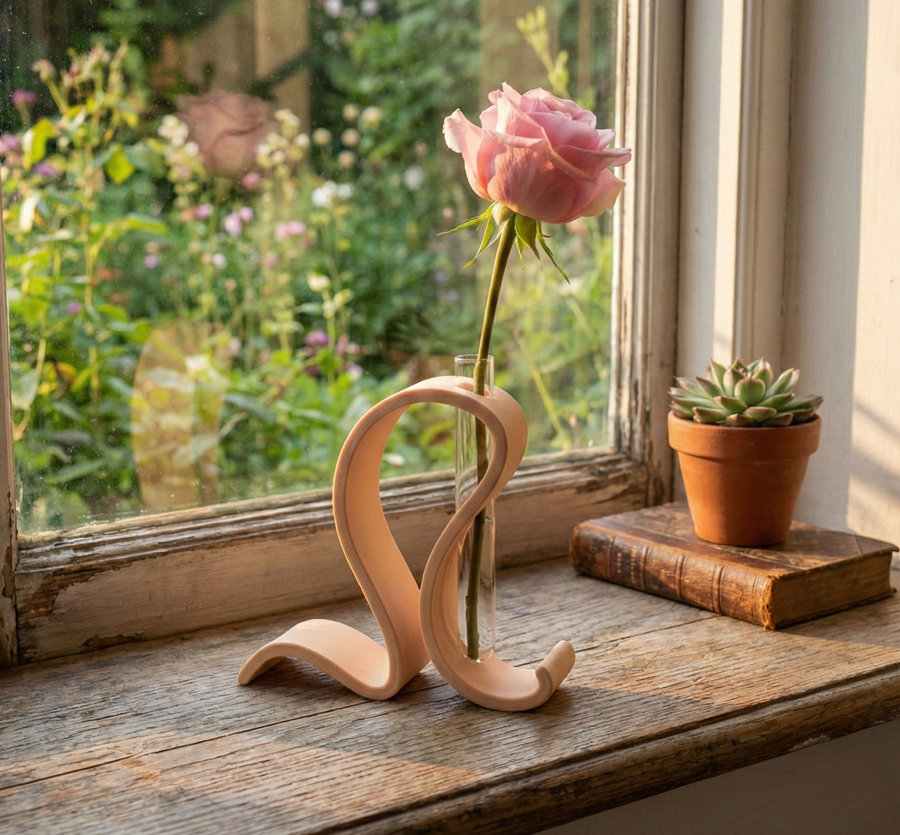 Sculptural Wave Test Tube Vase – 3D Printed Modern Home Décor Flower Bud Vase