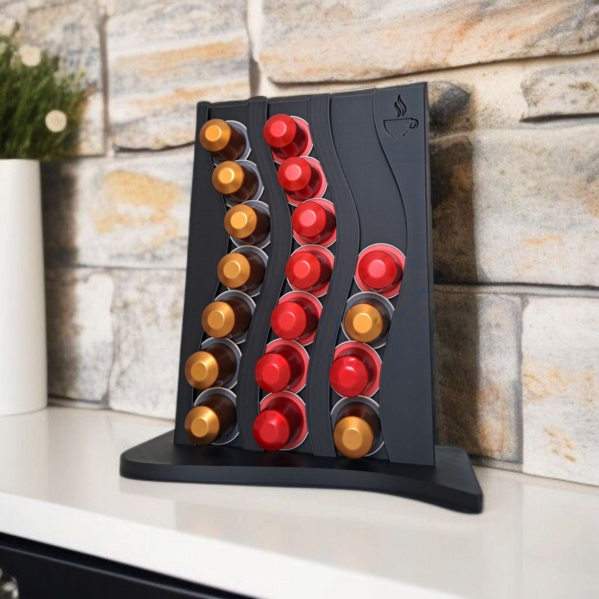 Coffee Capsule Wave Coffee Pod Storage Hold 21 Nespresso Original Pods Organiser