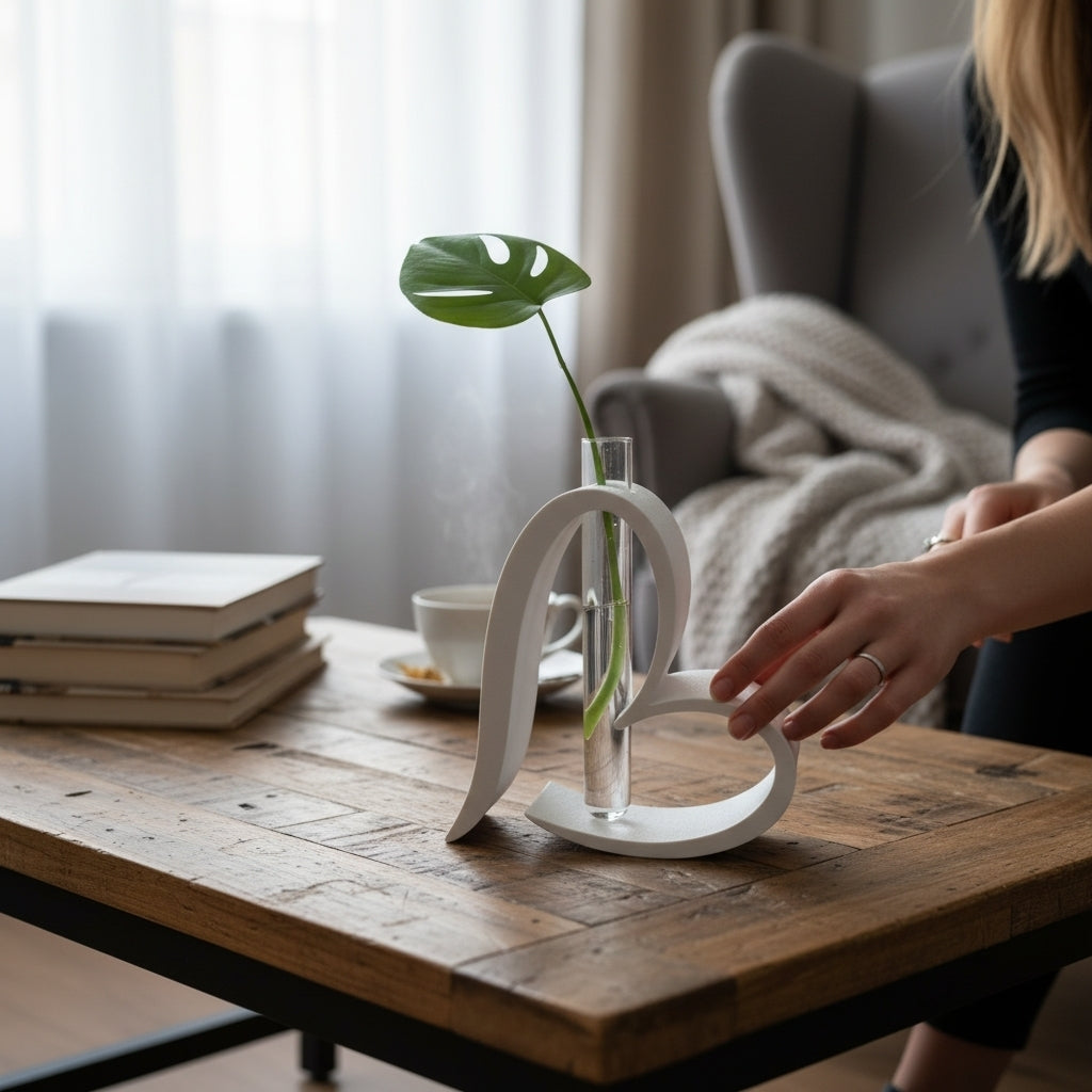 Heart Shaped Test Tube Vase – 3D Printed Sculptural Bud Vase Modern Home Décor