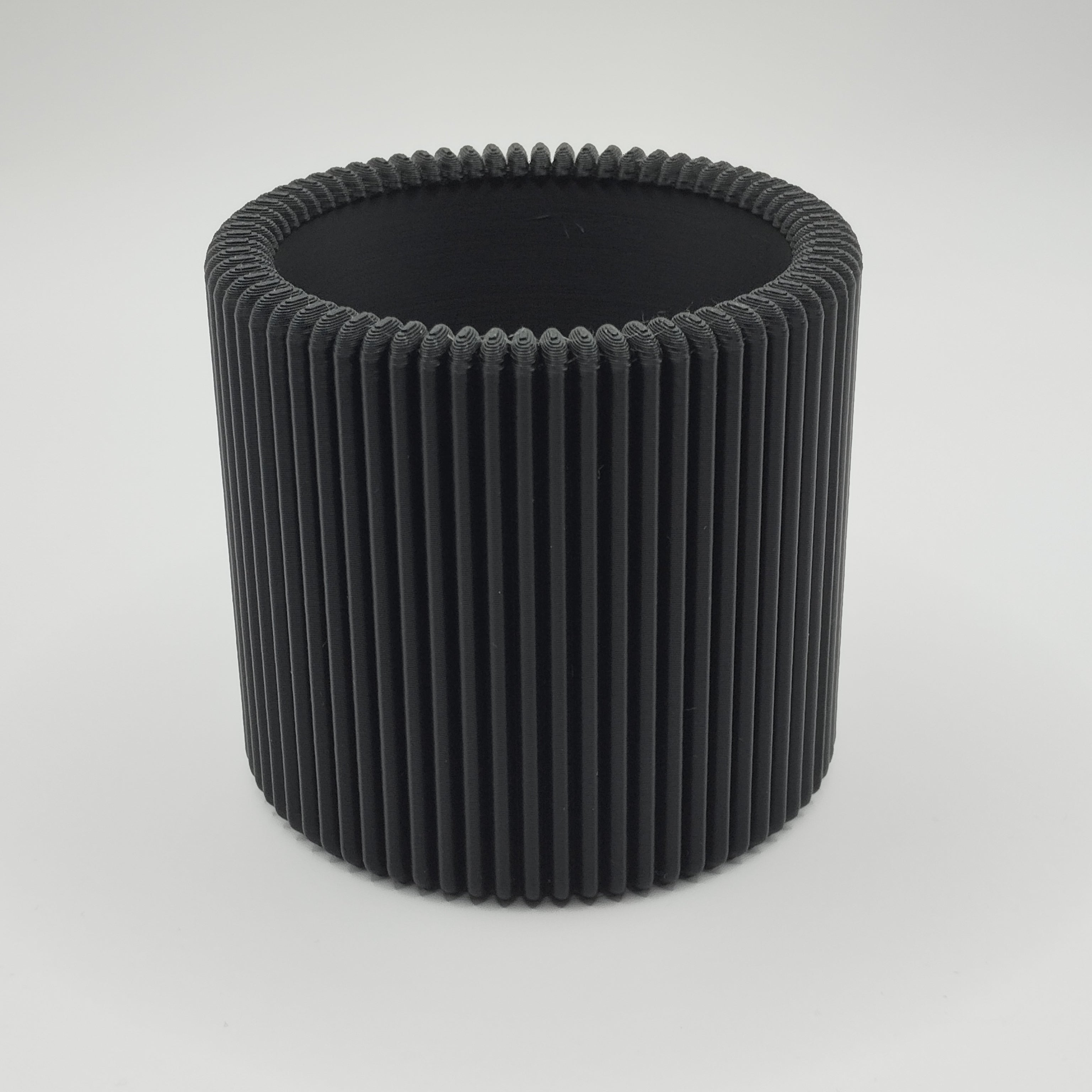Ribbed Desk Tidy Pen & Pencil Holder Cup – Modern Office Organiser Storage