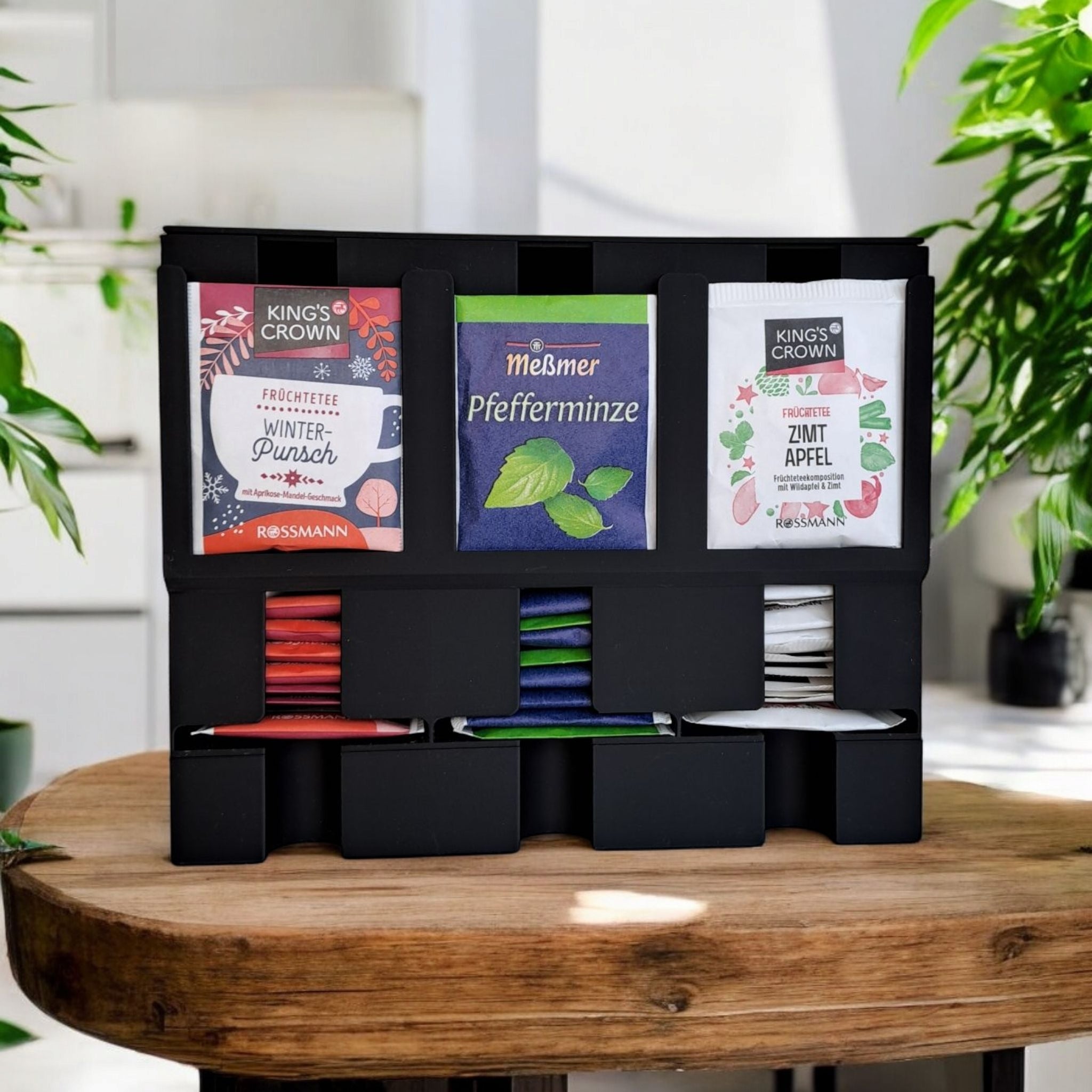 Elegant Tea Bag Organiser Box with Dispenser – Modern Kitchen Storage