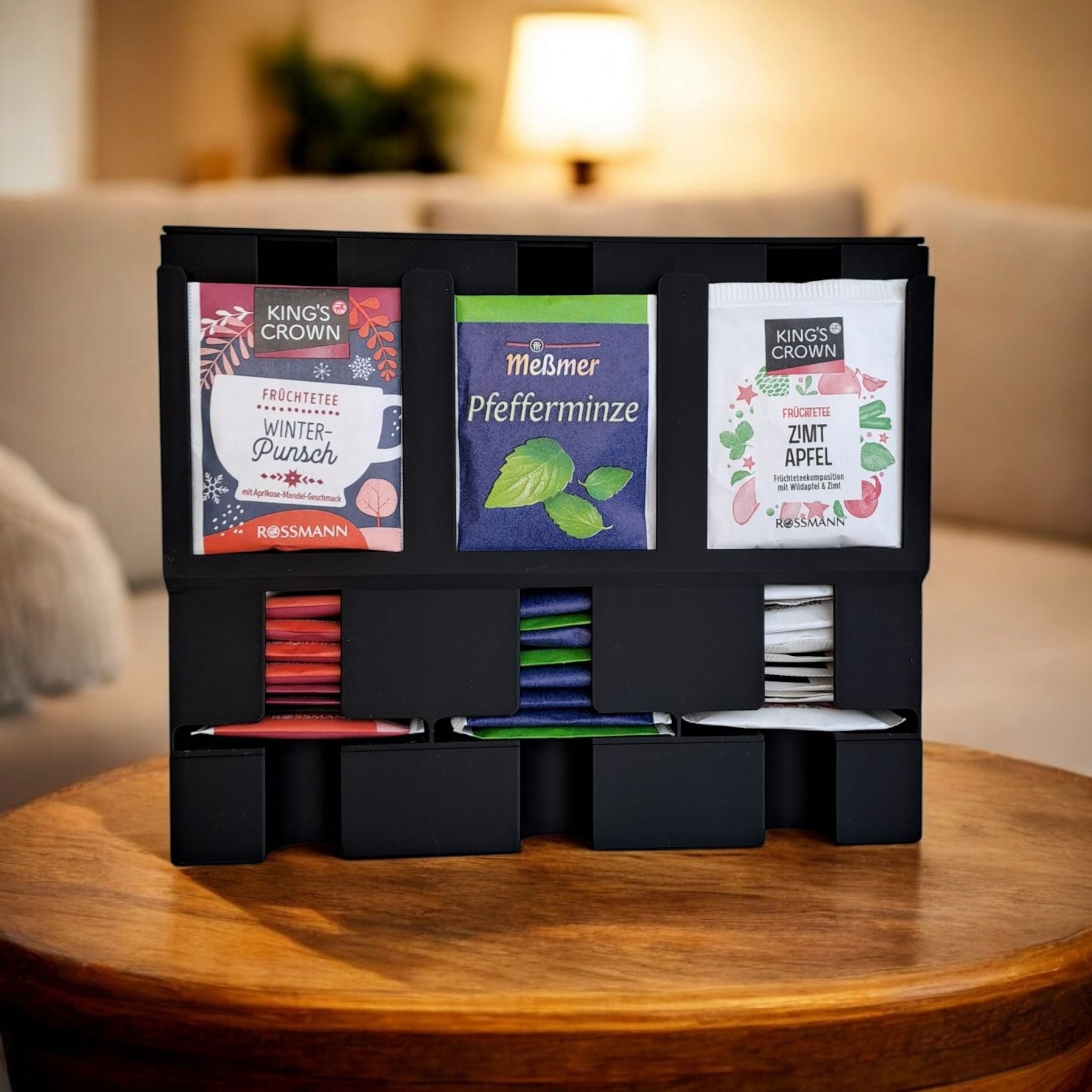 Elegant Tea Bag Organiser Box with Dispenser – Modern Kitchen Storage