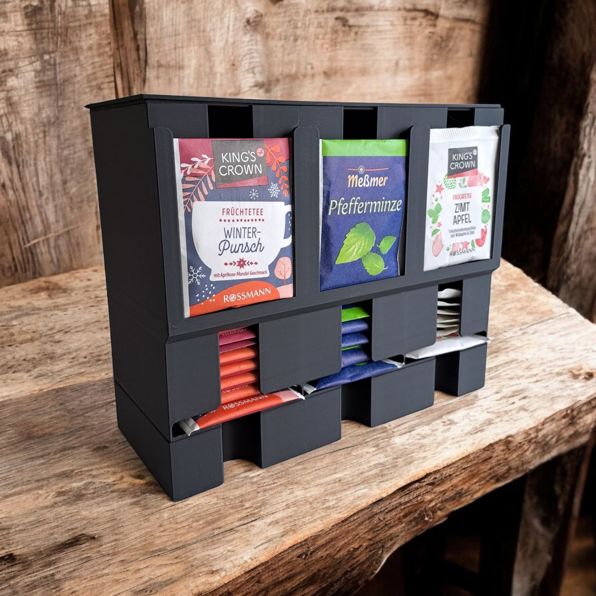 Elegant Tea Bag Organiser Box with Dispenser – Modern Kitchen Storage