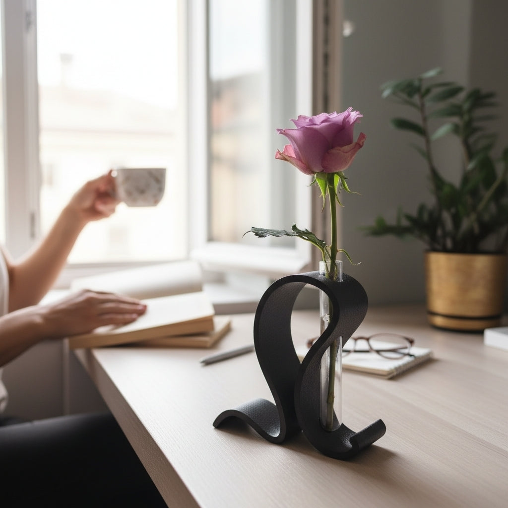 Sculptural Wave Test Tube Vase – 3D Printed Modern Home Décor Flower Bud Vase