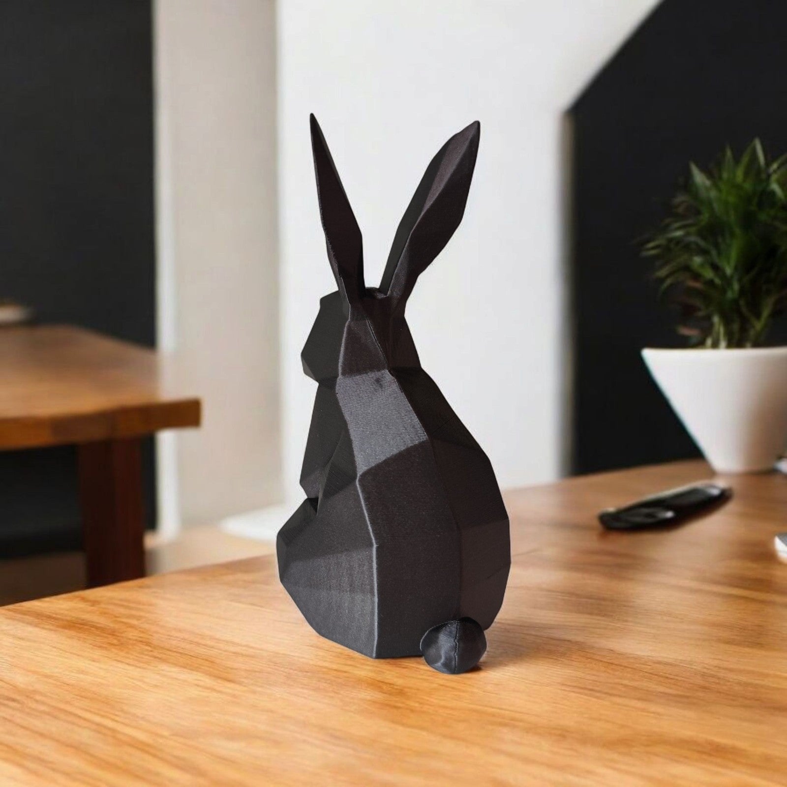 Low Poly Rabbit Bunny Sculpture 20cm Geometric Animal Ornament Modern Home Decor