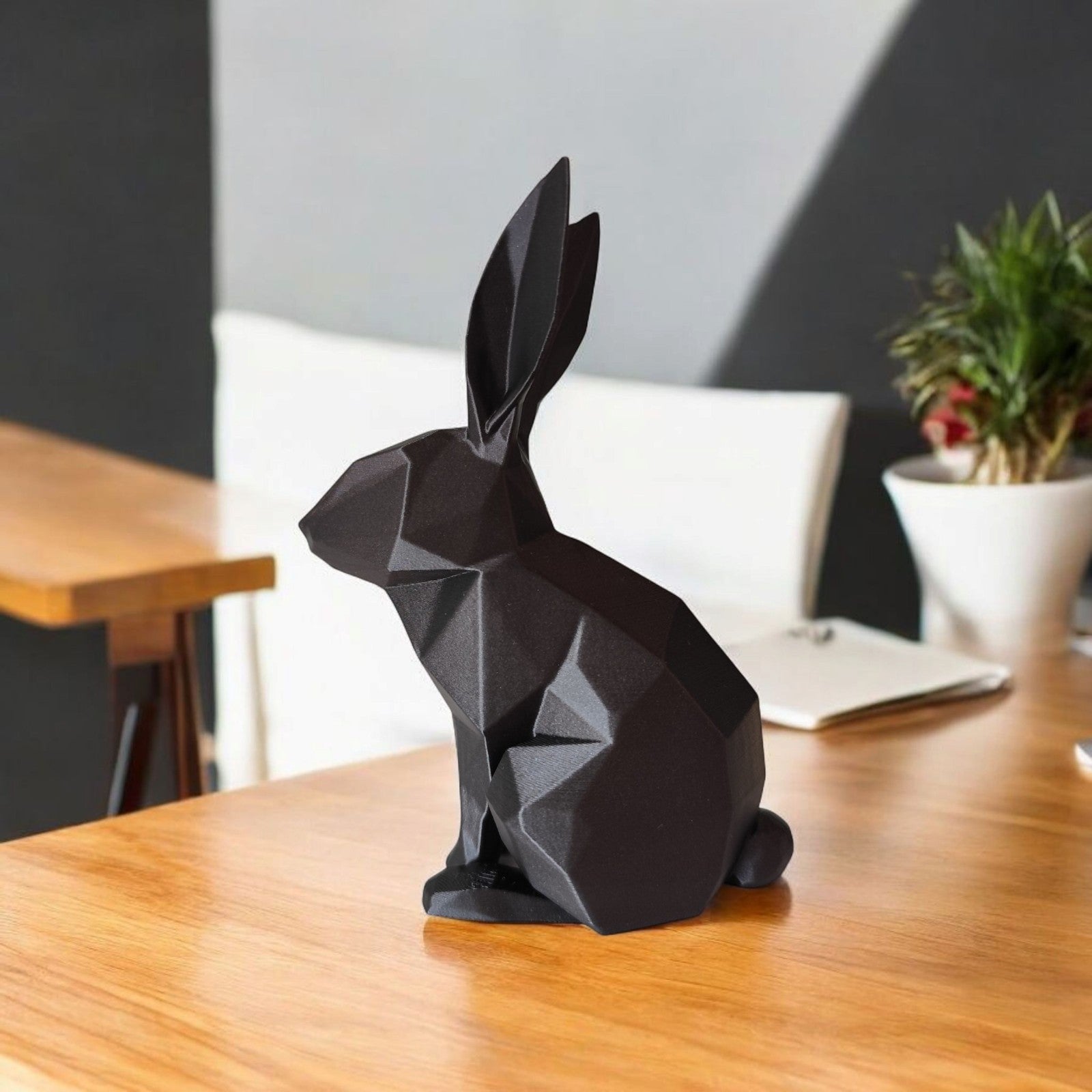 Low Poly Rabbit Bunny Sculpture 20cm Geometric Animal Ornament Modern Home Decor