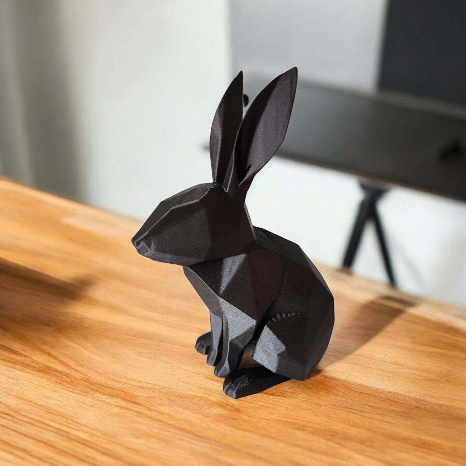 Low Poly Rabbit Bunny Sculpture 20cm Geometric Animal Ornament Modern Home Decor