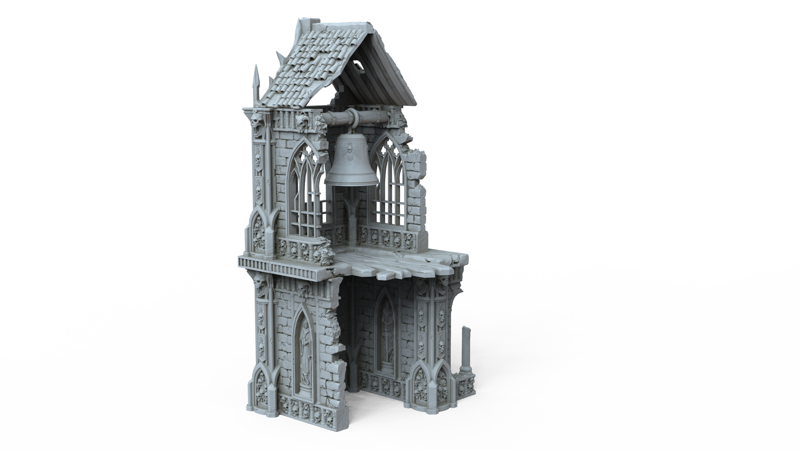 Grimdark Gothic Bell Tower 3-Storey 3D Printed Sci-Fantasy Wargame Terrain 28mm